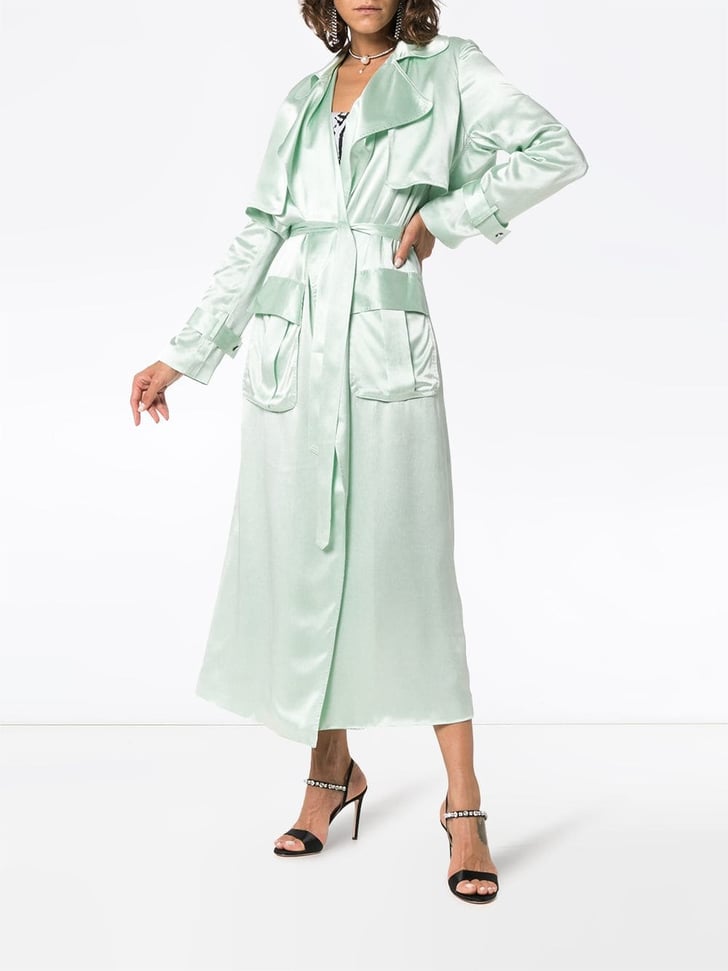 Michael Lo Sordo Belted Silk Trench Coat Priyanka Chopra Wore a
