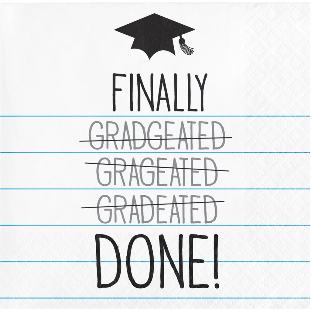 16Count Graduation Finally Done Cocktail Beverage Napkins Graduation