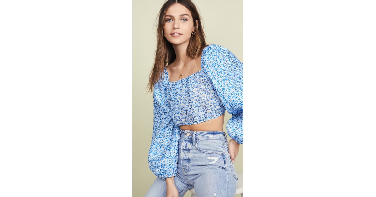 Meo Collective Mode Tops Cropped tops C C \/ Meo Collective Cropped top room-wit gestreept patroon casual uitstraling 