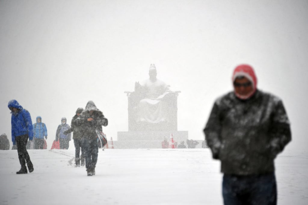 Seoul, South Korea, saw subzero temperatures and heavy snowstorms in mid-December.