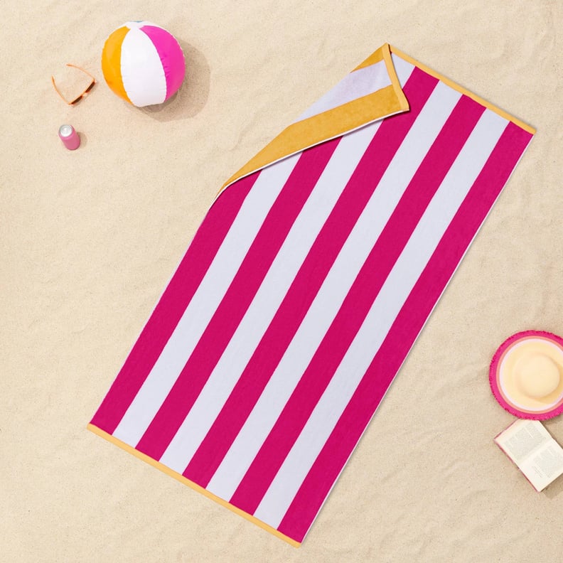 Sun Squad Reversible Cabana Striped Beach Towel