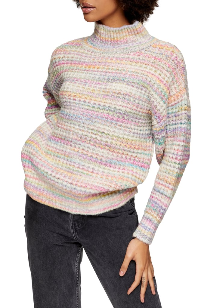 Topshop Space Dye Turtleneck Sweater