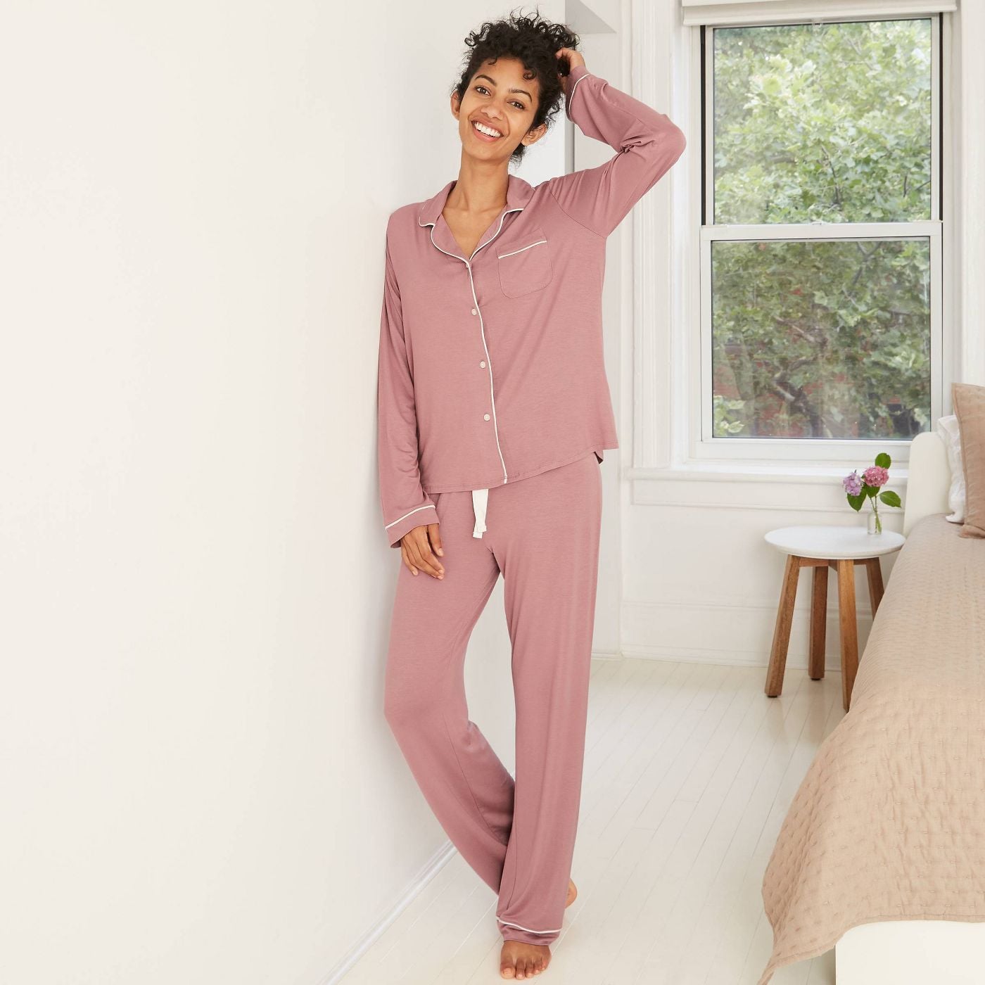 Stars Above Women's Beautifully Soft Notch Collar Top and Pants Pajama Set  in Mauve, I Couldn't Resist These Butter-Soft PJs at Target — and at $22,  I May Need Another Set
