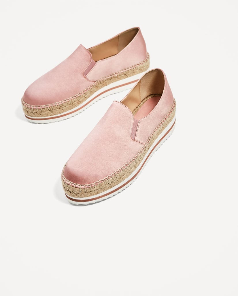 Zara Satin Platform Espadrilles Millennial Pink Clothing and