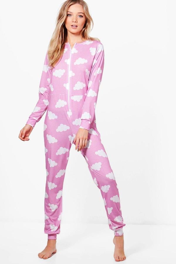 Boohoo Ester Cloud-Print Onesie