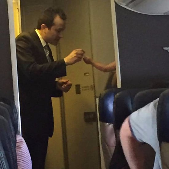 Flight Attendant Blows Bubbles to Calm Crying Baby