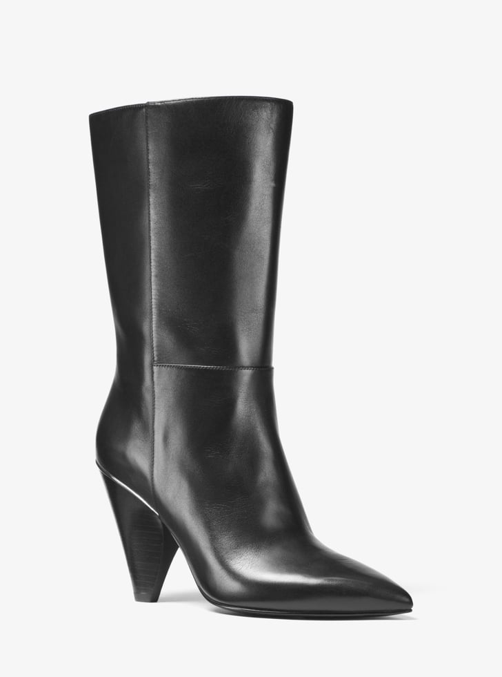 Michael Kors Lizzy Leather Mid-Calf Boot | Meghan Markle Wears Black ...