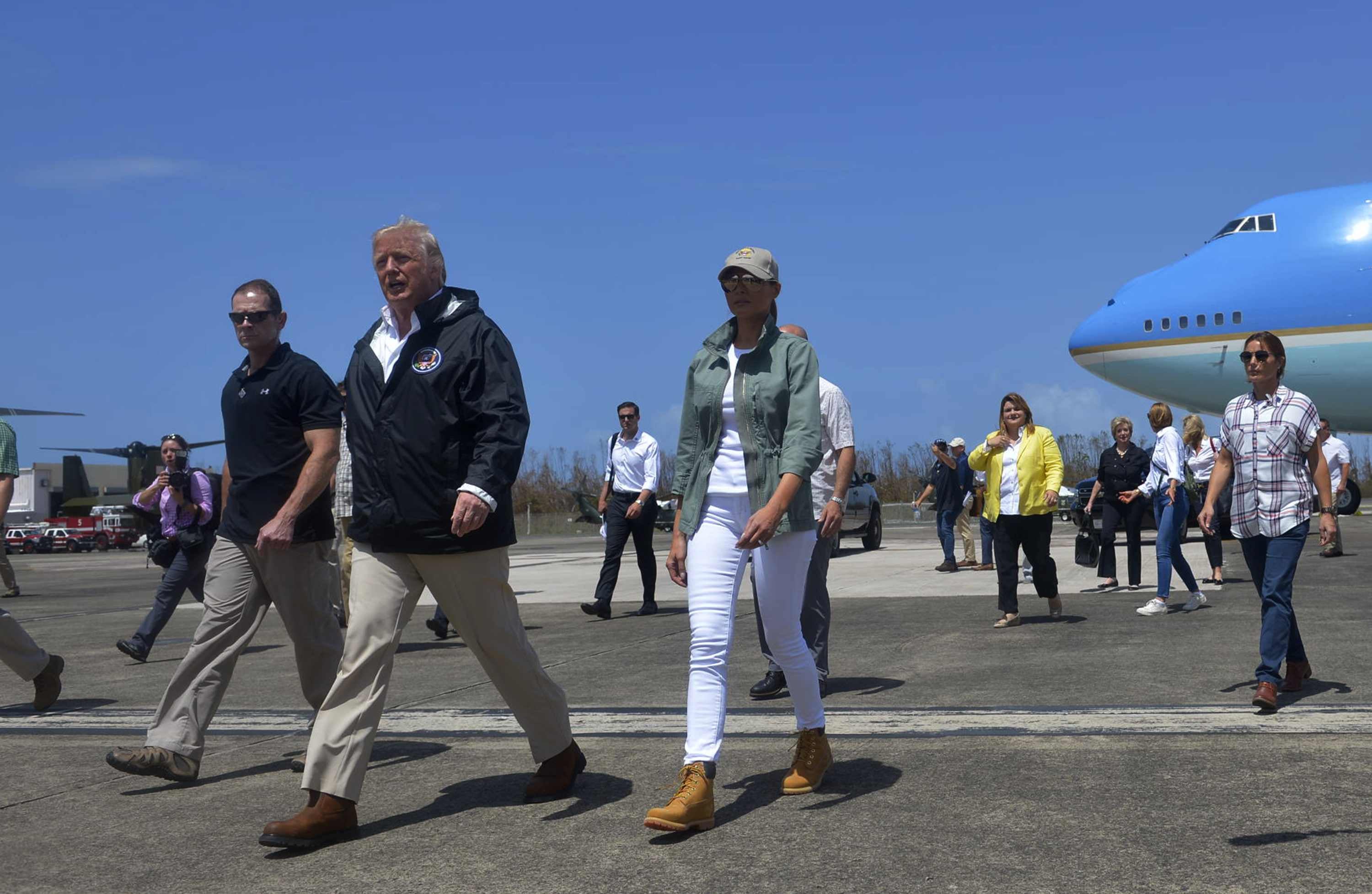 melania trump and timberland boots