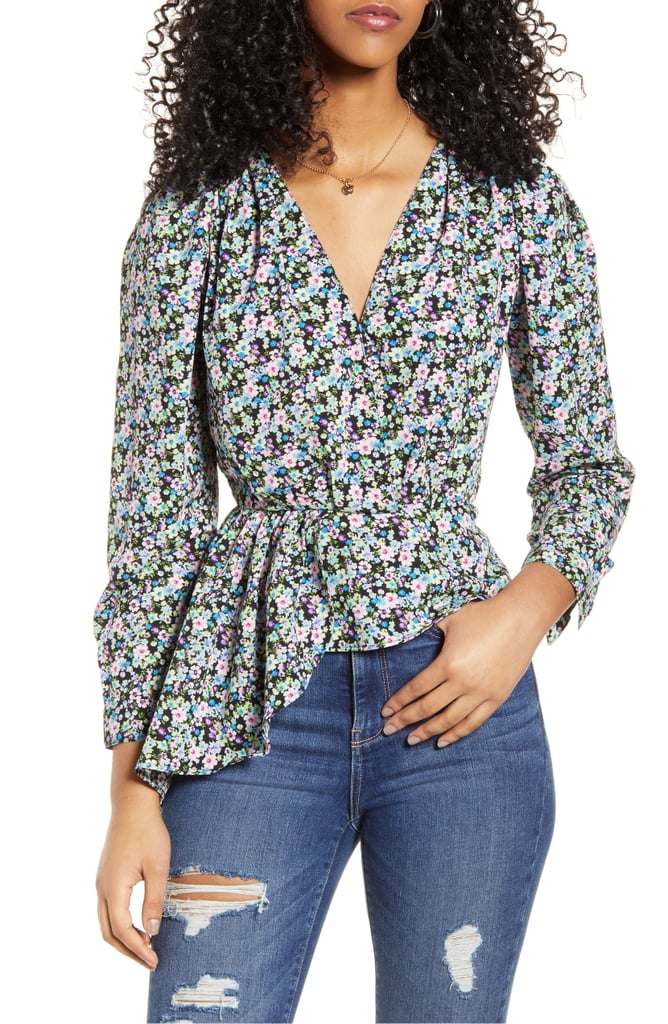 ONLY Ria Floral Print Peplum Top
