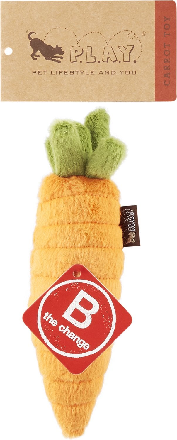 P.L.A.Y. Pet Lifestyle and You Garden Fresh Carrot Squeaky Plush Dog Toy