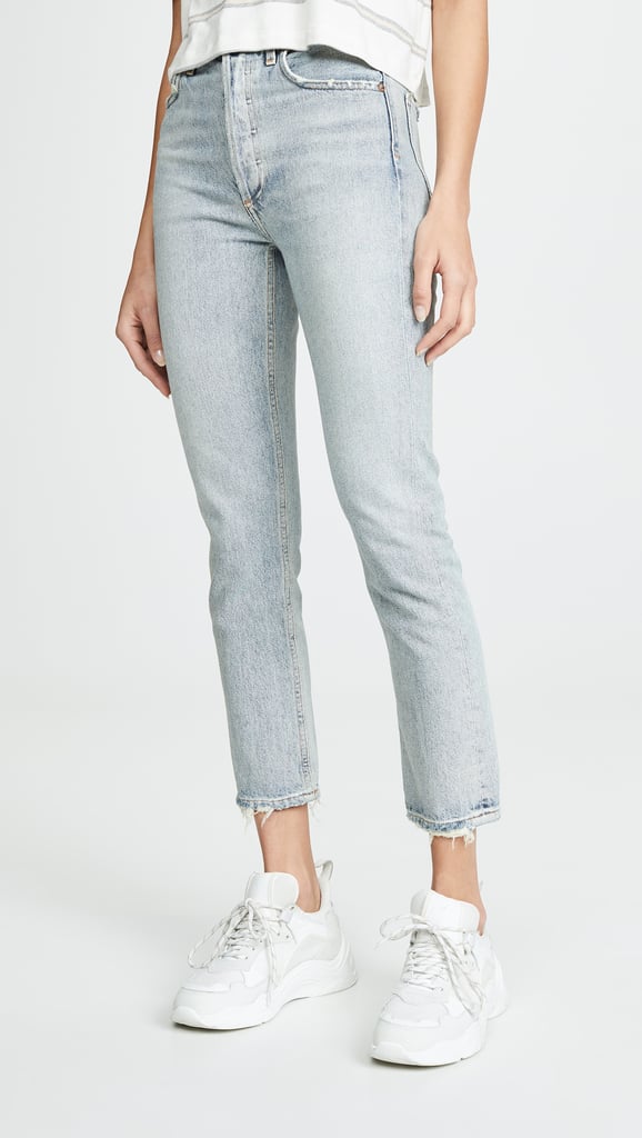 Agolde Riley High Rise Straight Crop Jeans in Vanished