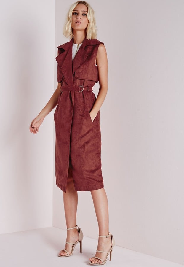 Missguided Sleeveless Belted Trench Jacket