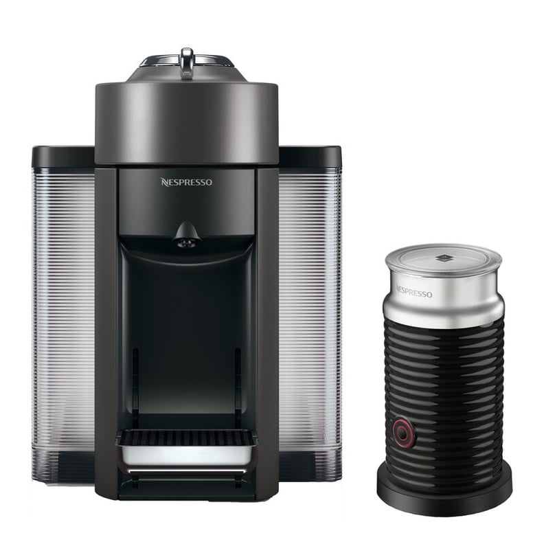 For Coffee Fans: Nespresso Vertuo Coffee & Espresso Machine With Aeroccino Milk Frother by DeLonghi