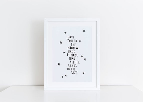 "Love You More Than All the Stars" Nursery Print