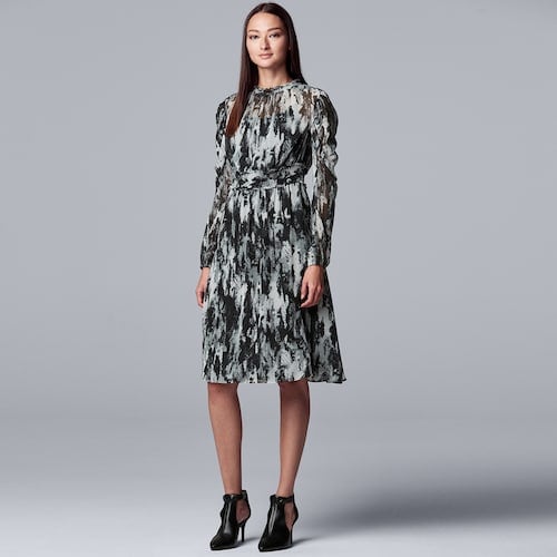 Simply Vera Vera Wang Smocked Long Sleeve Dress