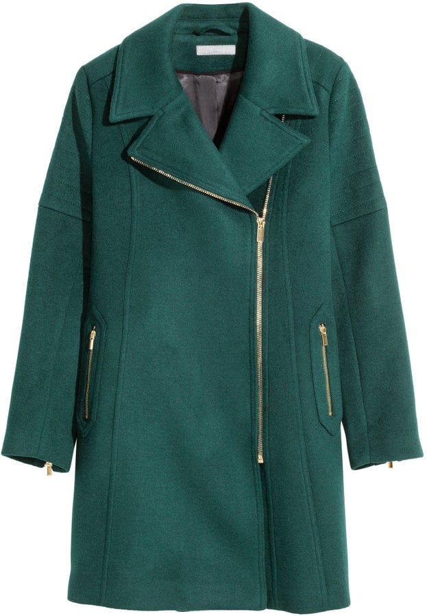 H&M Wool-Blend Coat in Teal  ($129)