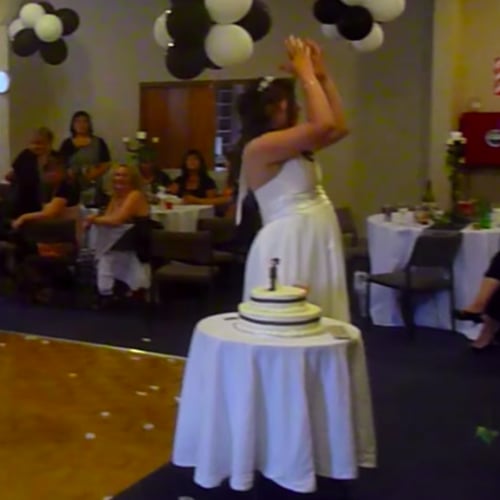 Girl Drops Baby to Catch Bouquet