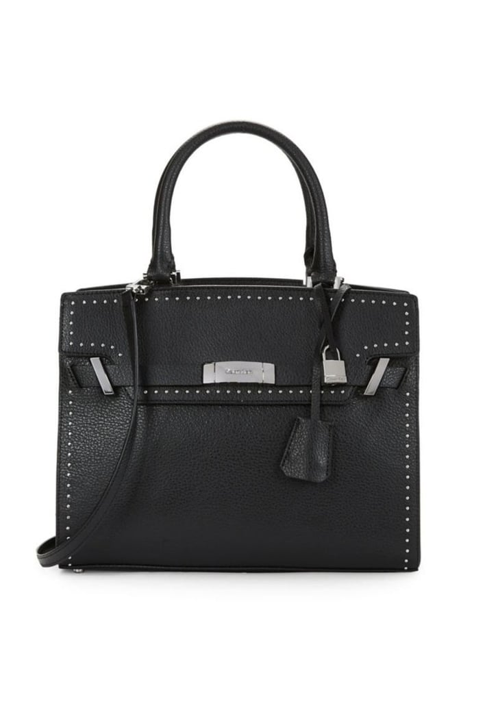Calvin Klein Studded Leather Satchel