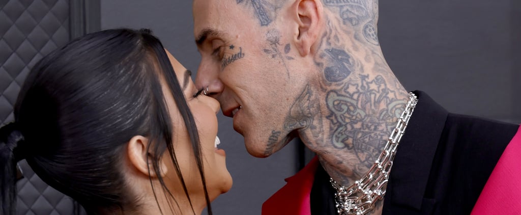 Kourtney Kardashian and Travis Barker at the 2022 Grammys