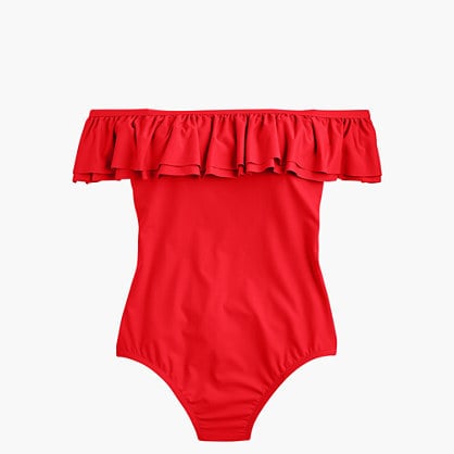 J.Crew Off-the-shoulder ruffle one-piece swimsuit