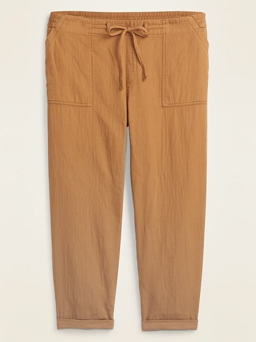 Mid-Rise Soft Twill Plus-Size Utility Pants