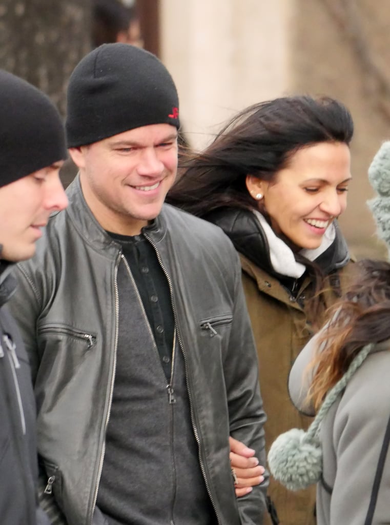 Matt Damon and Luciana Barroso Walking in Berlin