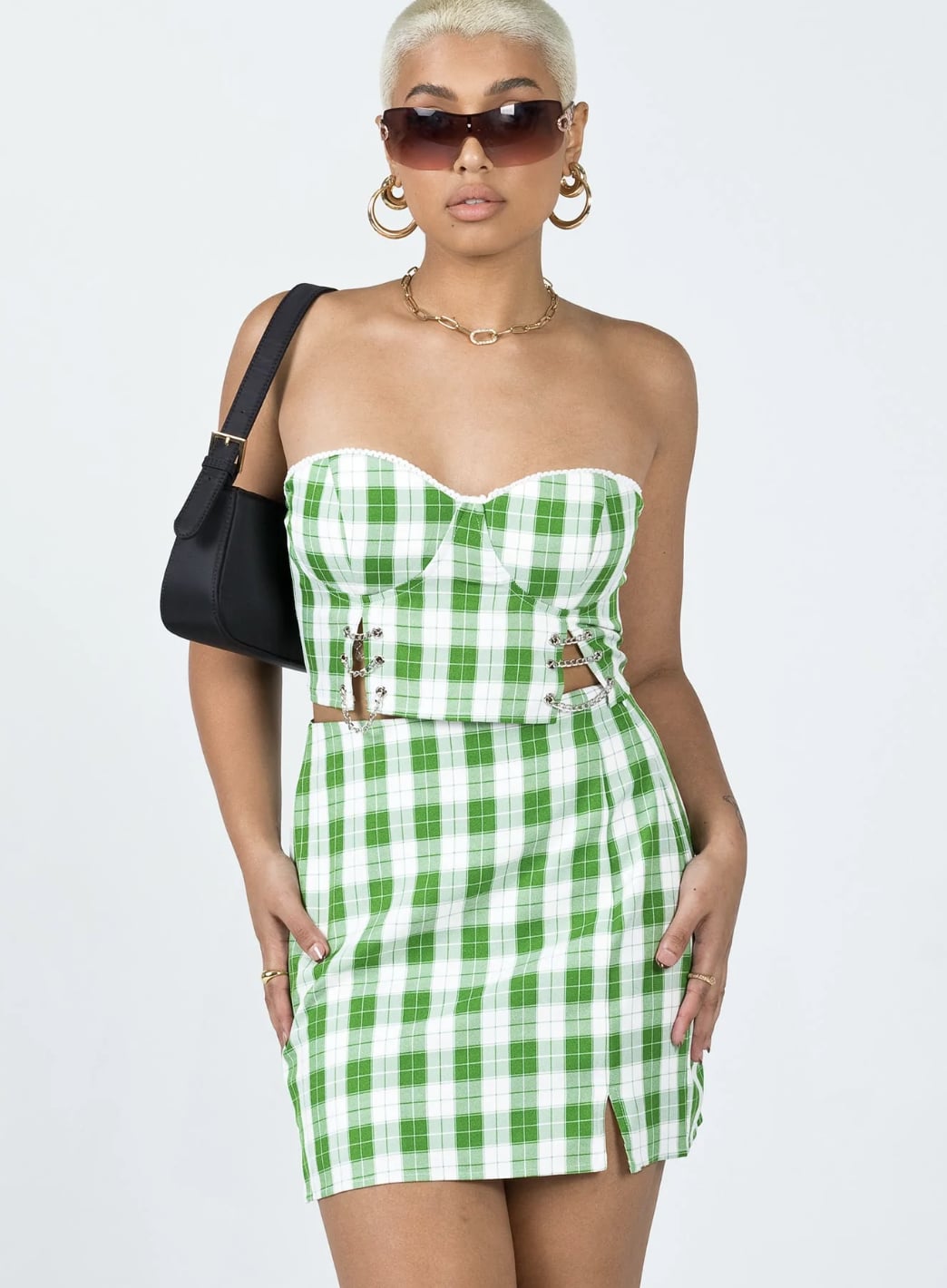 Green Plaid Skirt Costume | chegos.pl