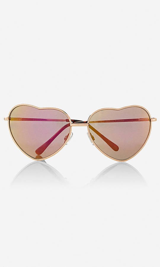 Express Metal Heart Sunglasses Sunglasses Under 50 POPSUGAR