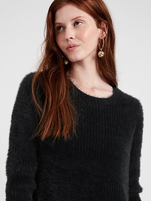 Banana Republic Fuzzy Crew Neck Sweater Stay Warm and Stylish