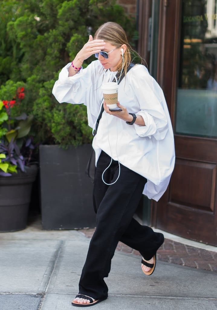 Ashley Olsen White Oversize Shirt | POPSUGAR Fashion Photo 5