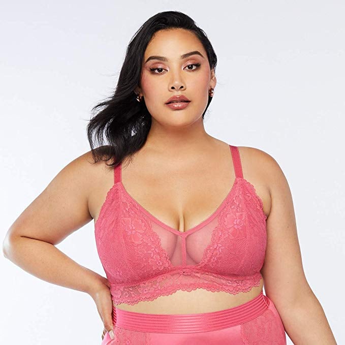 SAVAGE X FENTY Curvy Lace and Mesh Gray Triangle Wire Free