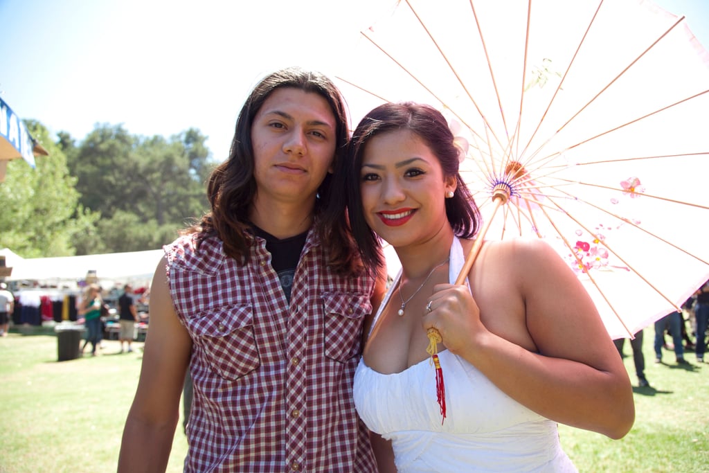 This pair posed during The Hootenanny music festival in Orange, CA.
This pair posed during The Hootenanny music festival in Orange, CA.
