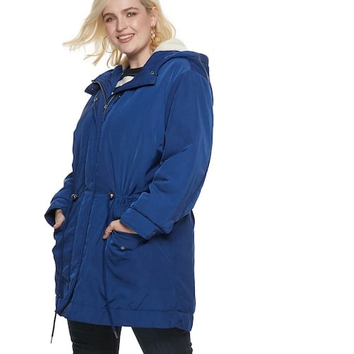 Sherpa-Hood Drawstring Parka