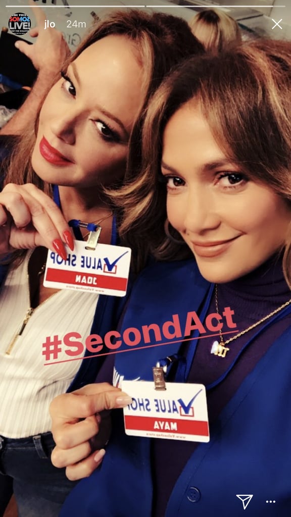 Jennifer Lopez and Leah Remini Filming Second Act Pictures