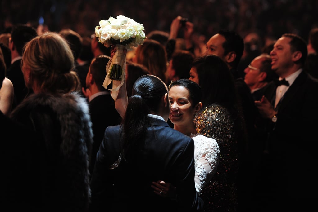Couples filled the aisles to get married during the Grammys.
