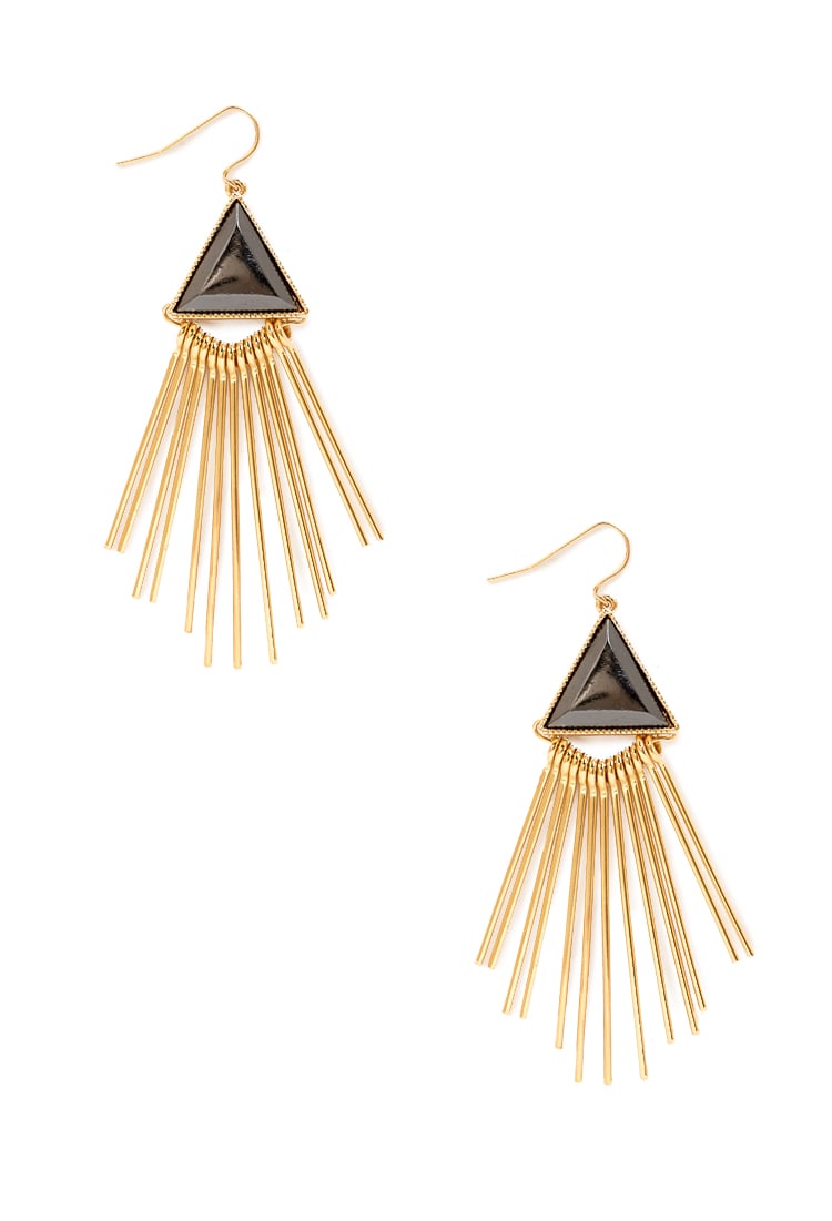 Forever 21 Fringed Geo Drop Earrings 