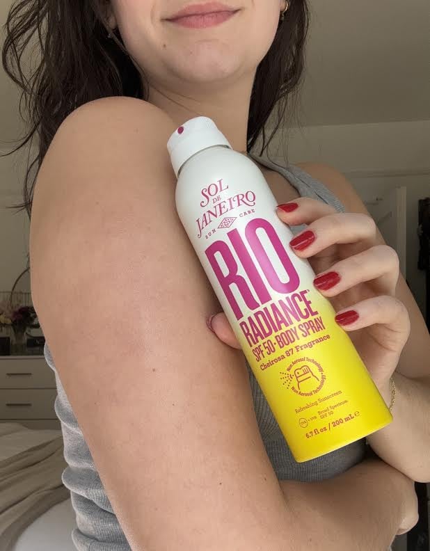 Sol de Janeiro Rio Radiance SPF 50 Body Spray Sunscreen on Fair Skin