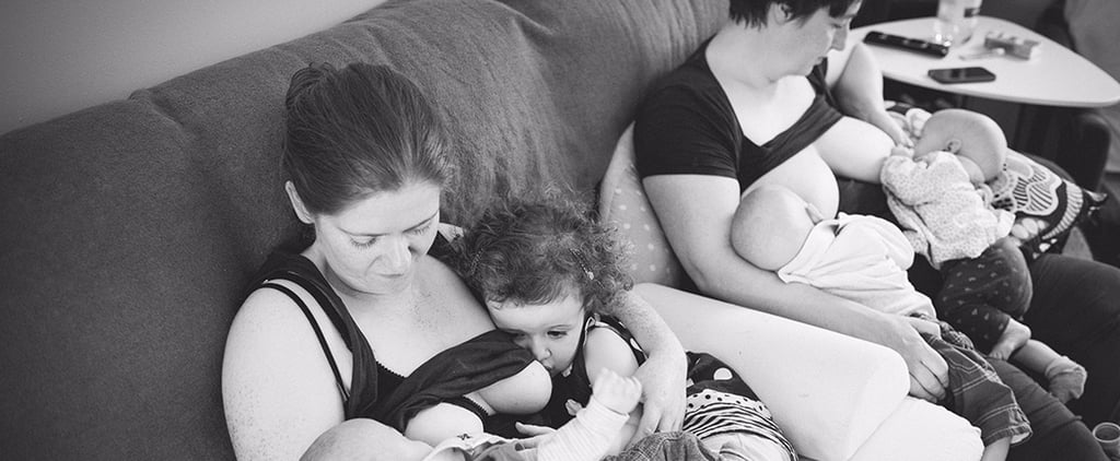 Moms Tandem Breastfeeding Triplets and Toddler