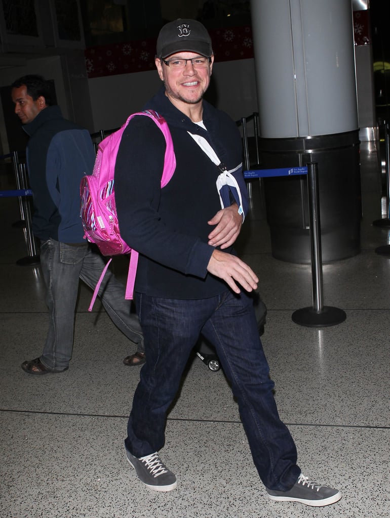 Matt wore his Boston Red Sox hat.