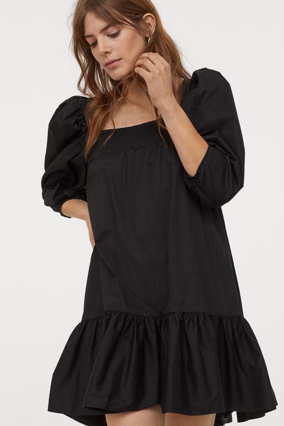 H&M Puff-Sleeved Cotton Dress