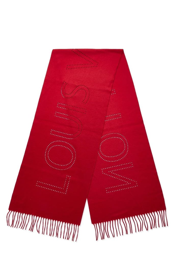 Louis Vuitton Red Perforated Cashmere Scarf | Stylish Vintage Clothes to Give as Gifts For the ...