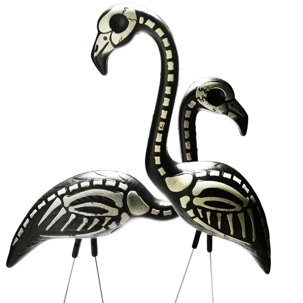Pair of Skeleton Lawn Flamingos ($23)