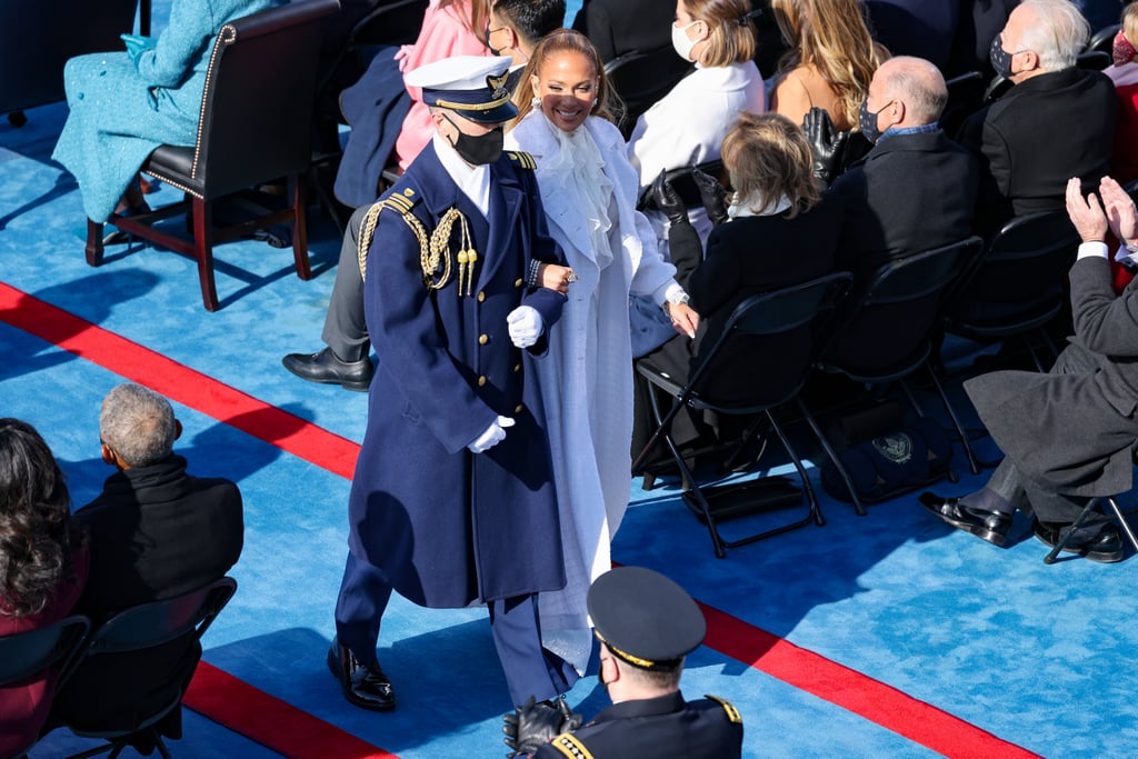 See Photos of J Lo's White Chanel Outfit on Inauguration Day