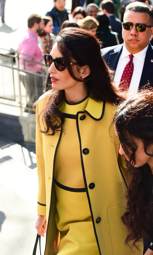 Amal Clooney's Yellow Bottega Veneta Dress March 2017