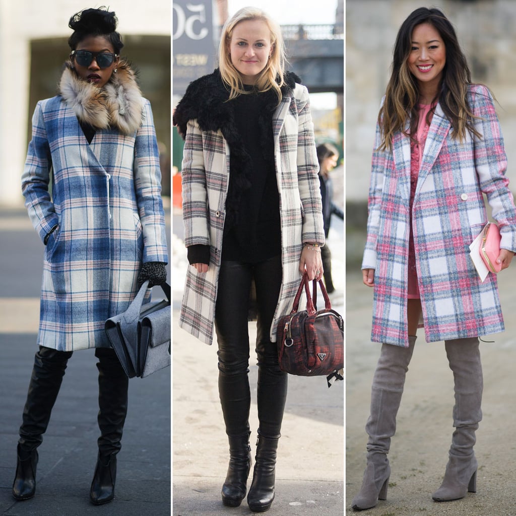 We got three times the plaid from this trio in checked coats.
Source: Getty and Melodie Jeng/The NYC Streets