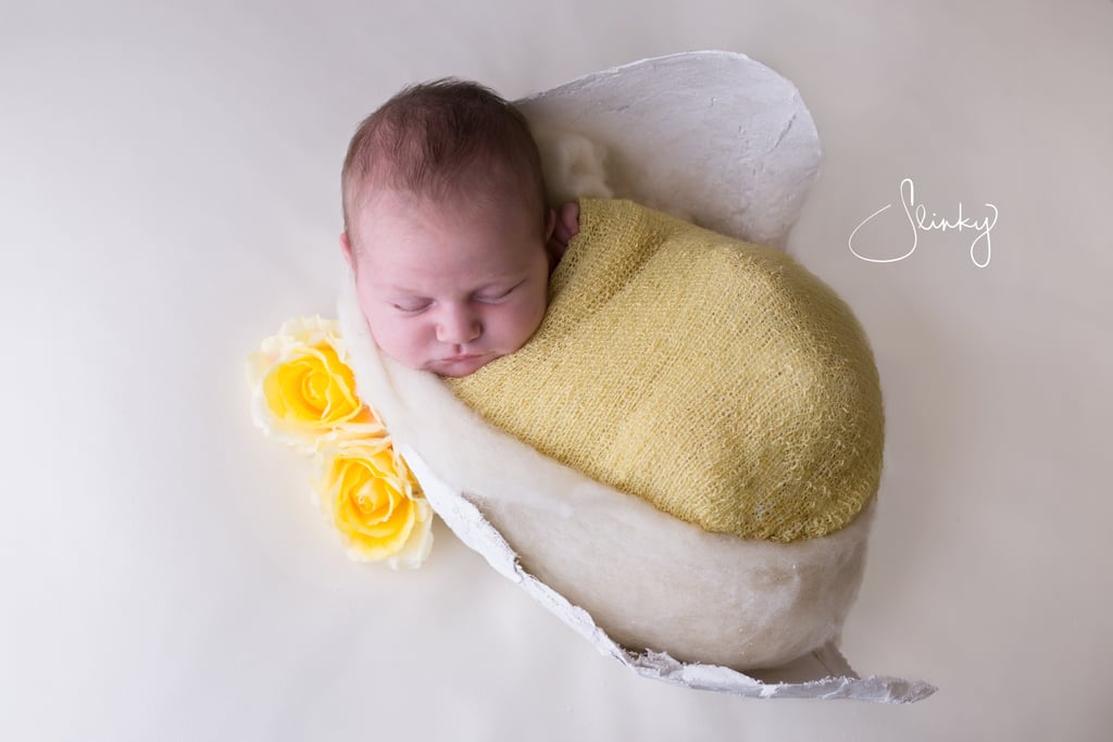 Newborn Photos in Baby Bump Cast Molds POPSUGAR Family Photo 7