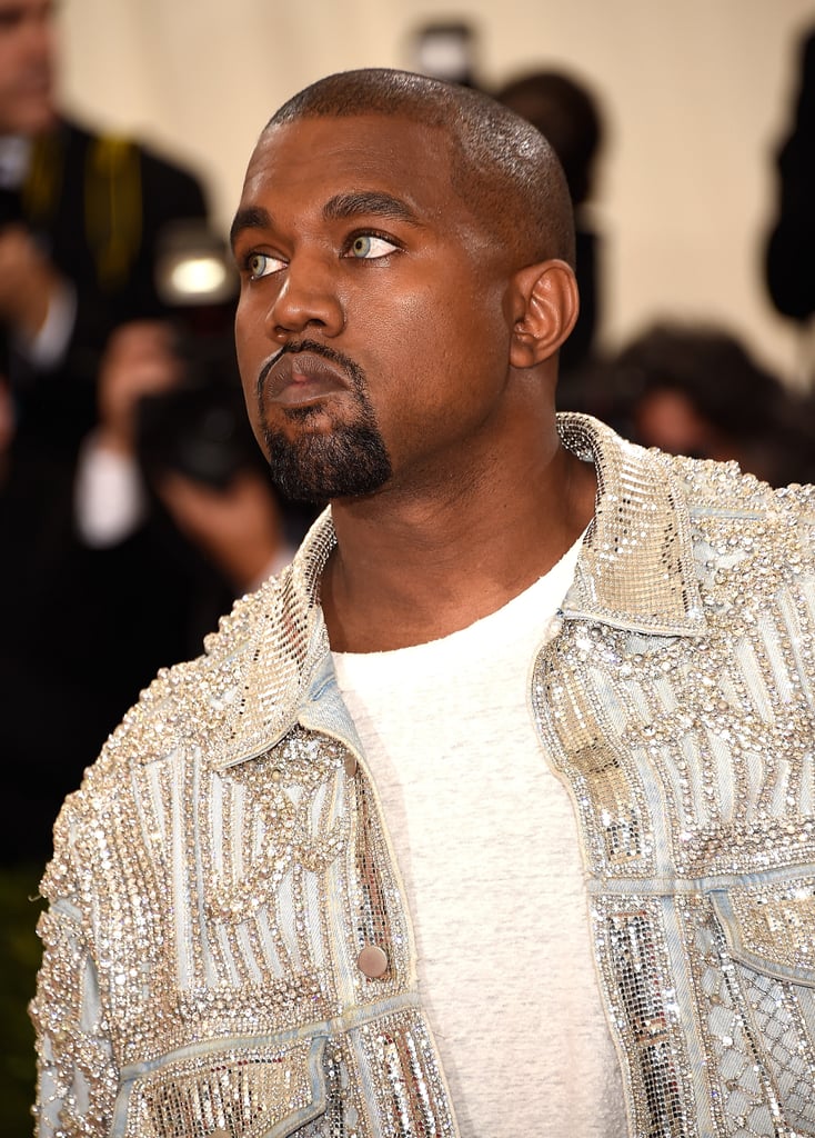 Kim Kardashian Brows and Kanye West Blue Eyes 2016 Met Gala