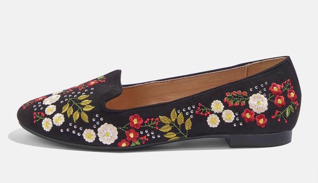 Topshop Sugar Embroidered Slippers