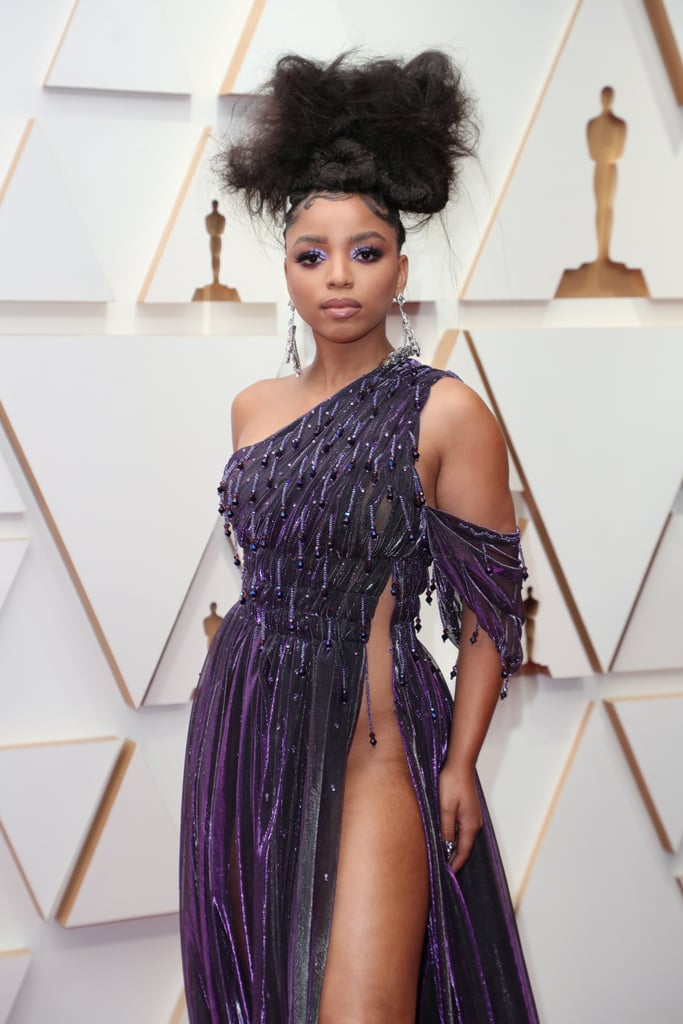 Chloe Bailey Purple Dress at the Oscars 2022