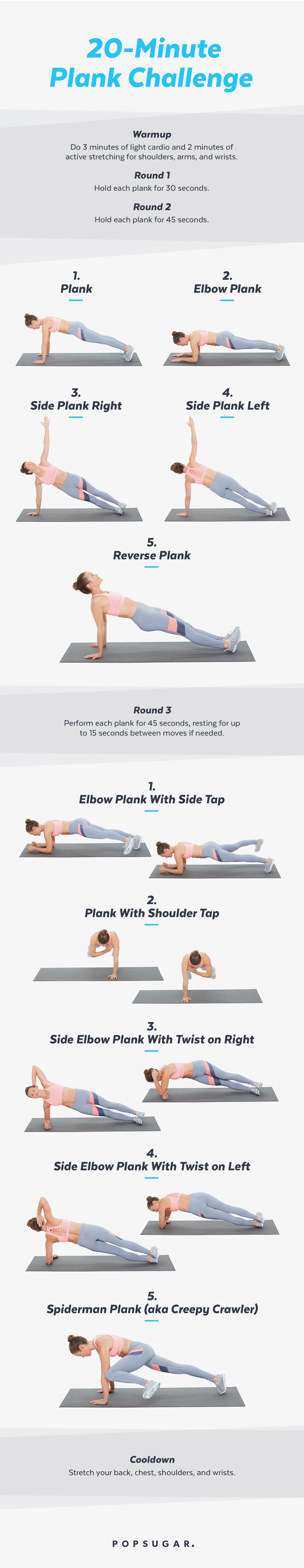 Plank Challenge Workout POPSUGAR Fitness